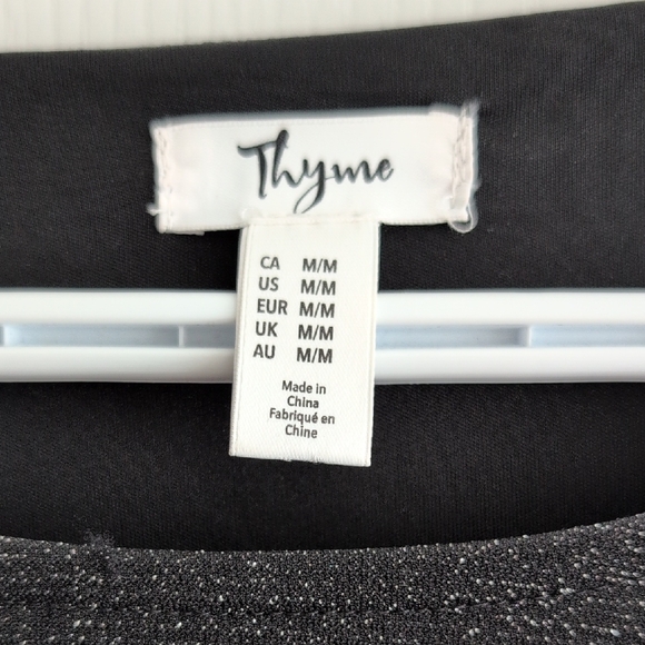 Thyme Maternity Black Sparkle Midi Dress - Picture 2 of 3